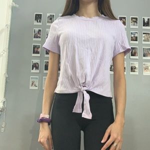 Purple, ribed, T-shirt